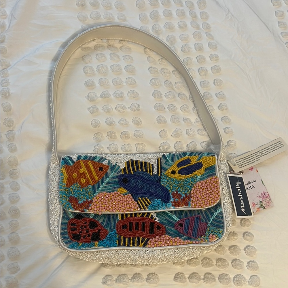 Marshalls Beaded Fish Shoulder Bag
